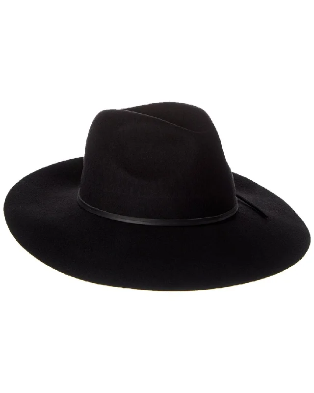 Phenix Wide Brim Leather-Trim Wool Fedora